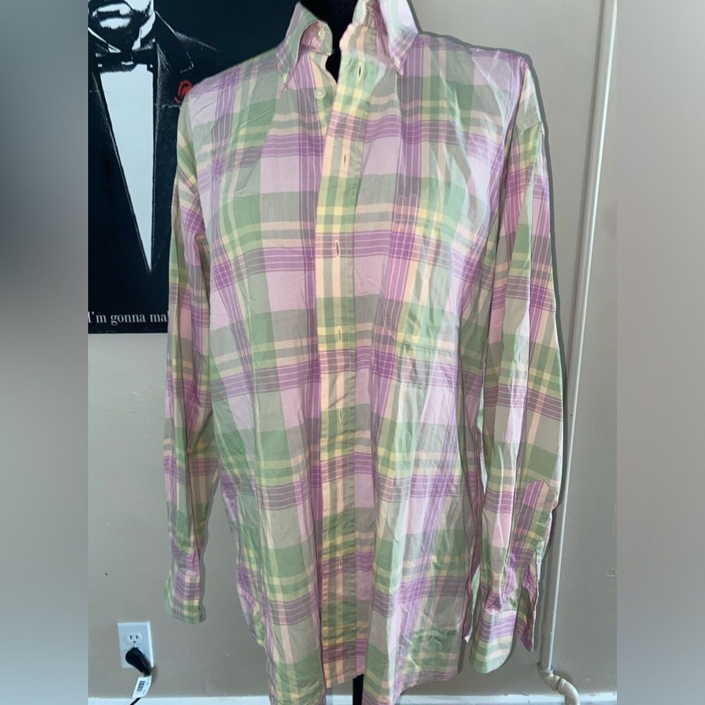 NWOT Burberry London plaid button down shirt size medium